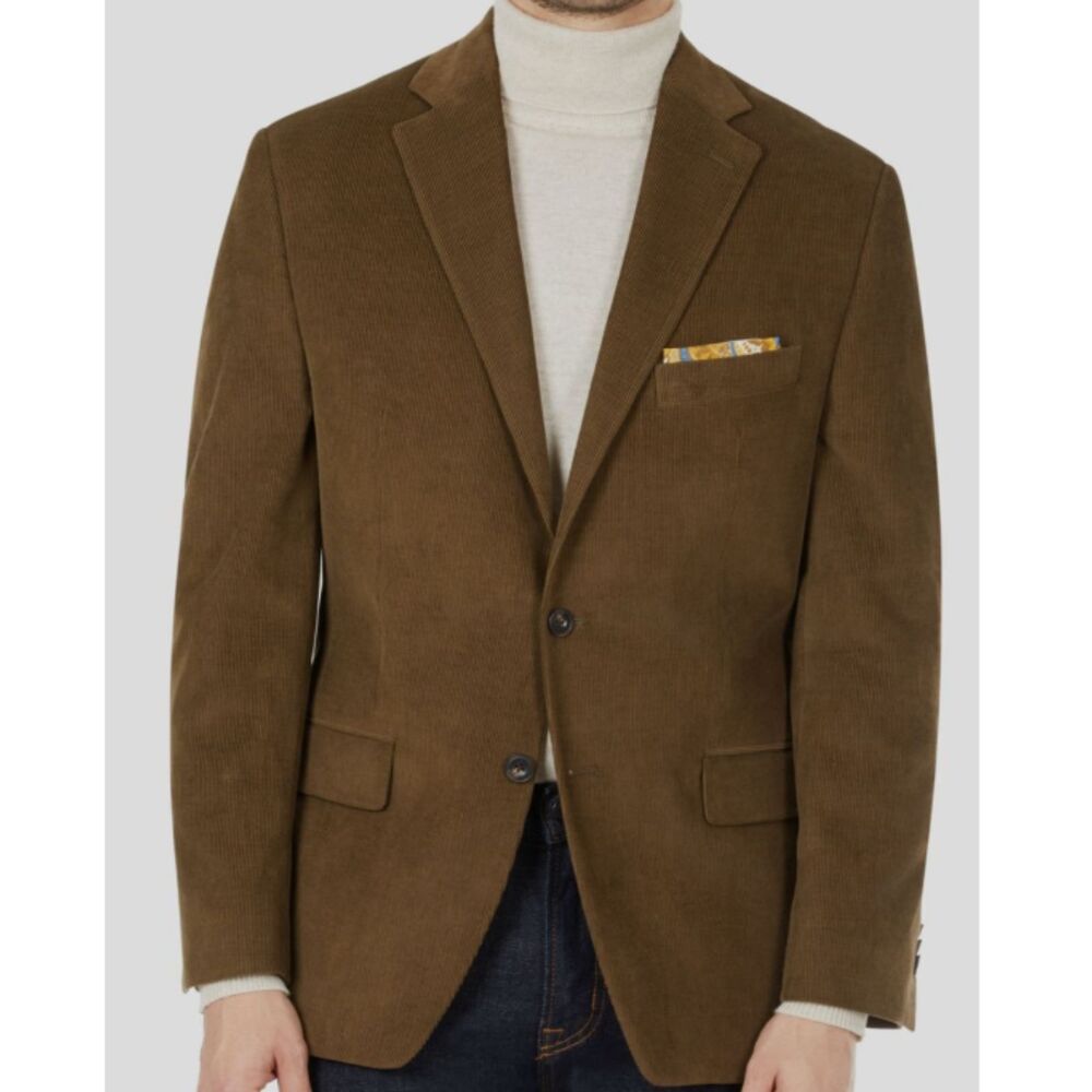Michael Kors Kordell Sport Coat Corduroy Men's Size 36R Vicuna Classic Stretch